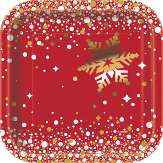 Image sur TABLEWARE - GOLD SPARKLE CHRISTMAS  - 7" SQUARE PLATE