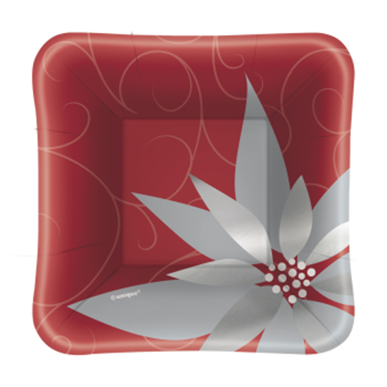 Picture of TABLEWARE - ELEGANT RED CHRISTMAS  -5'' SQUARE PLATE