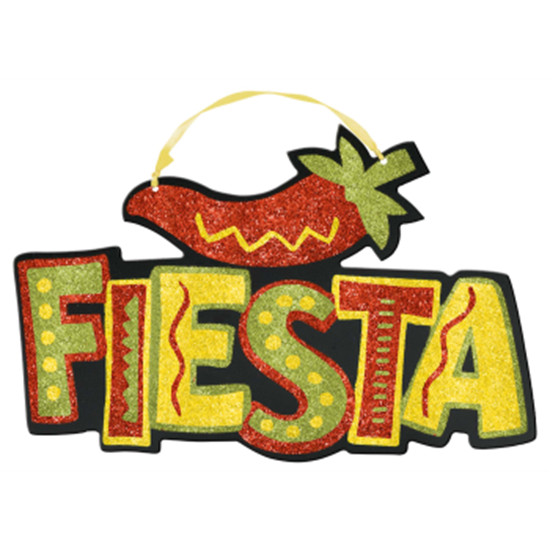 Image sur FIESTA GLITTER HANGING SIGN