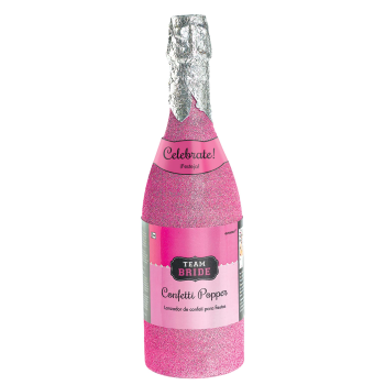 Picture of TEAM BRIDE PINK CHAMPAGNE BOTTLE PARTY POPPER