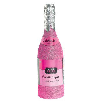Image de TEAM BRIDE PINK CHAMPAGNE BOTTLE PARTY POPPER