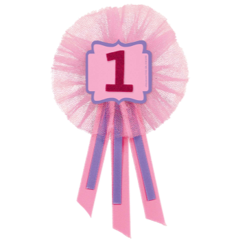 Image de WEARABLES - RIBBON PIN - FIRST BIRTHDAY PINK