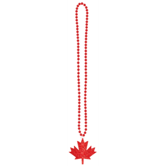 Picture of CANADA DAY GLITTER MAPLE LEAF NECKLACE