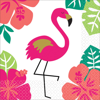 Image de TABLEWARE - ALOHA BEVERAGE NAPKINS - FLAMINGO