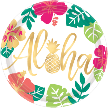 Image de TABLEWARE - ALOHA 10 1/2"  FOIL PLATES