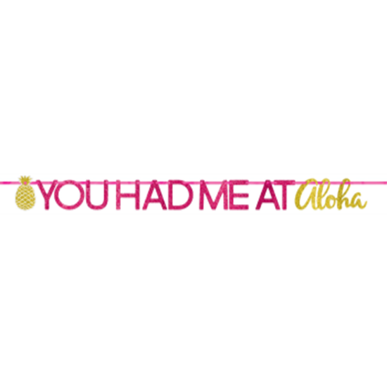 Picture of DECOR - ALOHA GLITTER LETTER BANNER 12'