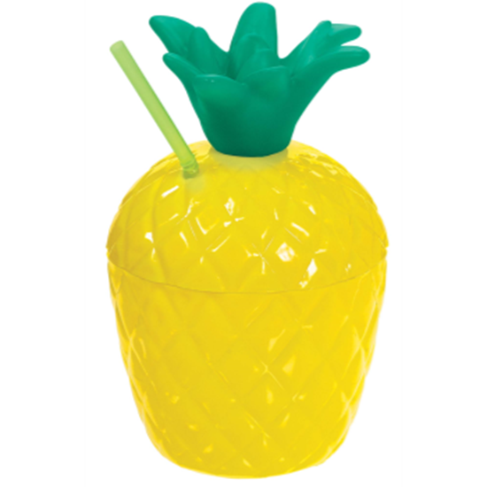 Image sur TABLEWARE - 18oz PINEAPPLE CUP WITH STRAW