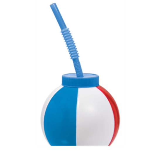 Image sur TABLEWARE - 22oz BEACH BALL CUP WITH STRAW