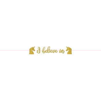 Image de MAGICAL UNICORN - GOLD LETTER BANNER - I BELIEVE IN