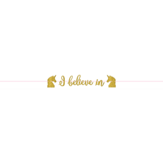 Image sur MAGICAL UNICORN - GOLD LETTER BANNER - I BELIEVE IN