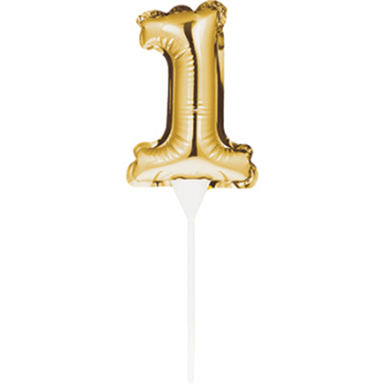 Picture of DECOR - 1st BALLOON CAKE TOPPER - GOLD