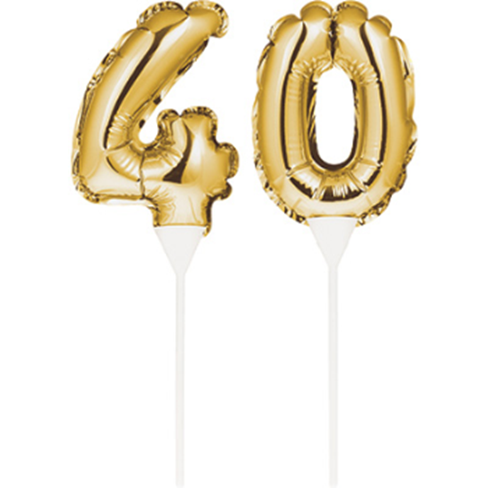 Image sur 40th - BALLOON CAKE TOPPER GOLD