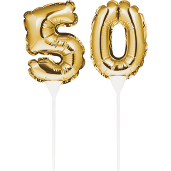 Image sur 50th - BALLOON CAKE TOPPER GOLD