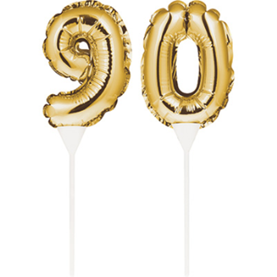 Picture of 90th - BALLOON CAKE TOPPER - GOLD