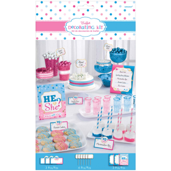 Picture of GENDER REVEAL - HE OR SHE BUFFET DECO KIT