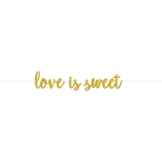 Picture of LOVE IS SWEET GOLD GLITTER BANNER