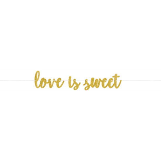 Image sur LOVE IS SWEET GOLD GLITTER BANNER