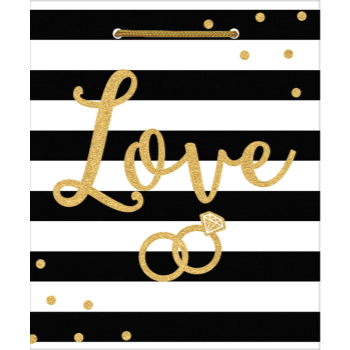 Image de MEDIUM GIFT BAG - LOVE BK/WHITE WEDDING