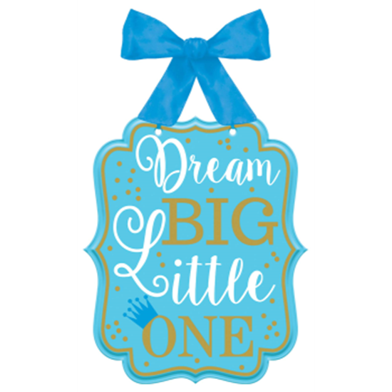 Picture of DECOR - 1st BIRTHDAY MDF SIGN - DREAM BIG LITTLE ONE - BLUE