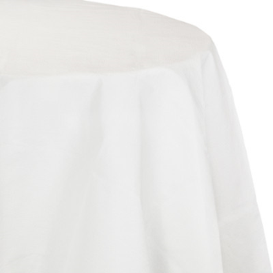 Image sur WHITE ROUND PAPER LINED TABLECOVER