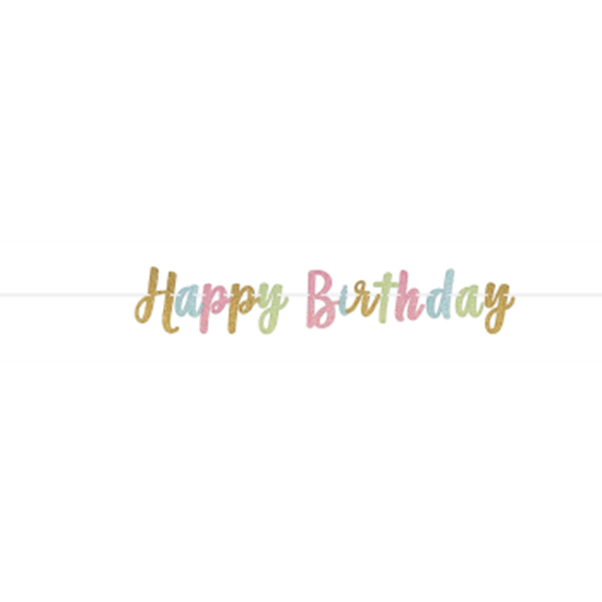 PartyMart. DECOR CONFETTI FUN GLITTER LETTER BANNER HAPPY BIRTHDAY