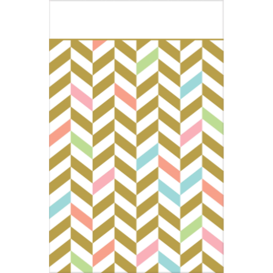 Picture of TABLEWARE - EAT DRINK & BE HAPPY PLASTIC TABLE COVER - PASTEL CHEVRON