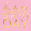 Picture of TABLEWARE - HAPPY BIRTHDAY PINK LUNCHEON NAPKINS - HOT STAMPED