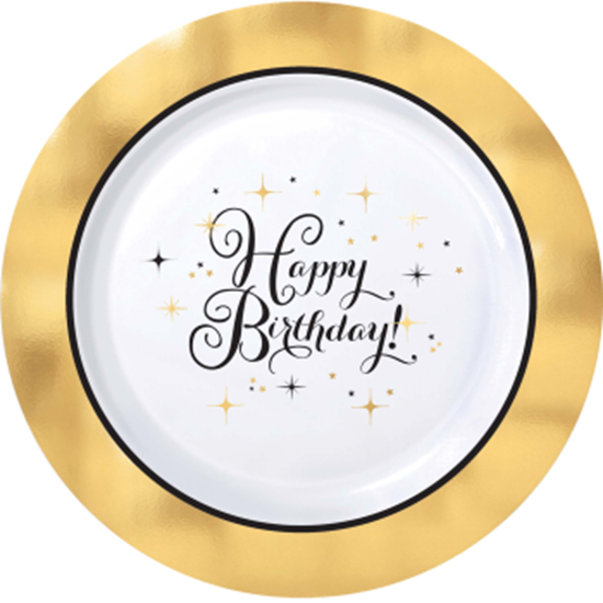 Picture of TABLEWARE - PREMIUM GOLD BIRTHDAY - 10" ROUND PLATES