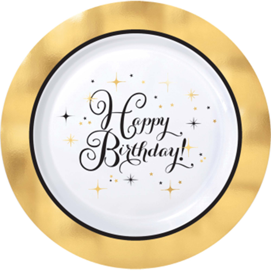 Image sur TABLEWARE - PREMIUM GOLD BIRTHDAY - 7" ROUND PLATES