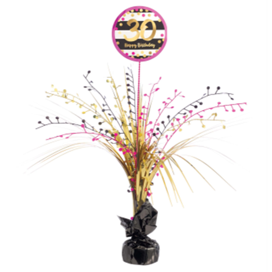 Image sur 30th - PINK AND GOLD MILESTONE SPRAY CENTERPIECE