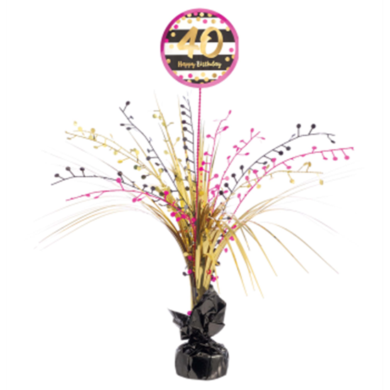 Picture of 40th - PINK AND GOLD MILESTONE SPRAY CENTERPIECE