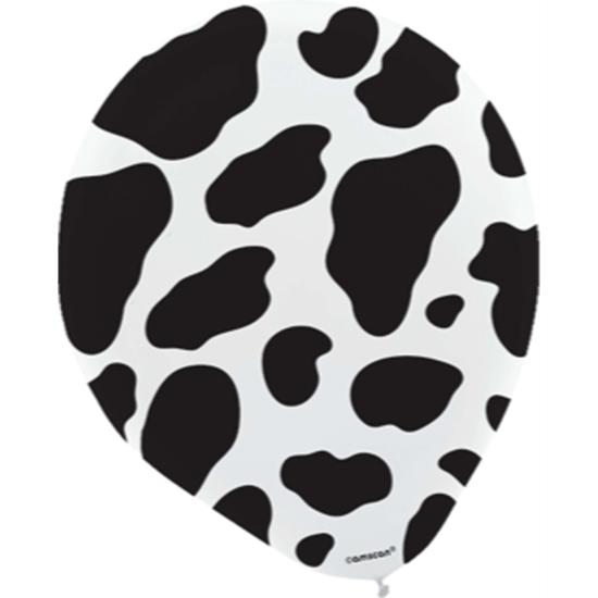 Image sur 12" COW PRINT LATEX BALLOONS