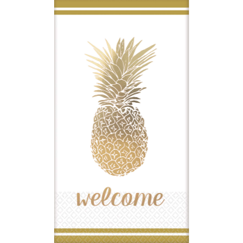 Picture of GOLD PINEAPPLE GUEST TOWEL - FOIL