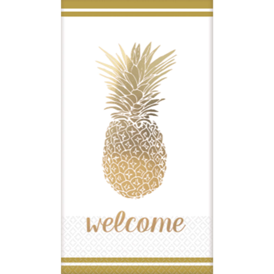 Image sur GOLD PINEAPPLE GUEST TOWEL - FOIL