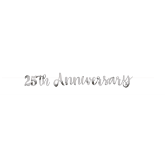 Picture of 25TH ANNIVERSARY SILVER SCRIPT LETTER BANNER