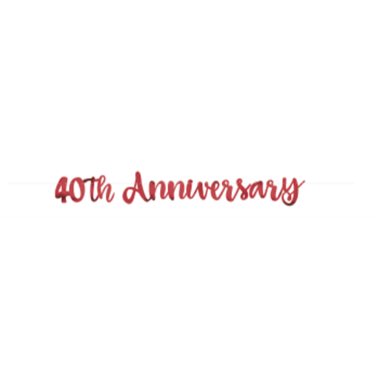 Image sur 40th ANNIVERSARY RED SCRIPT LETTER BANNER