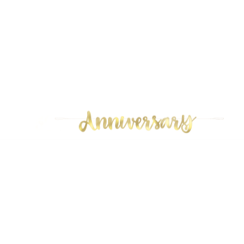 Image de HAPPY ANNIVERSARY GOLD SCRIPT LETTER BANNER