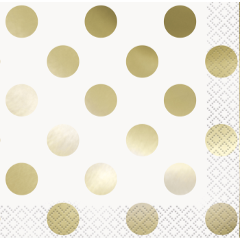 Image de GOLD FOIL DOTS BEVERAGE NAPKIN