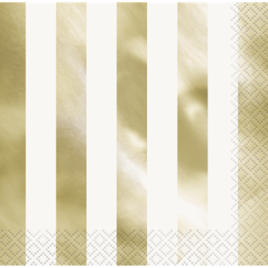 Picture of GOLD FOIL STRIPES LUNCHEON NAPKIN