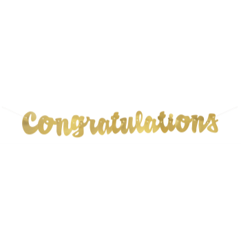 Image de DECOR - CONGRATULATIONS GOLD SCRIPT BANNER