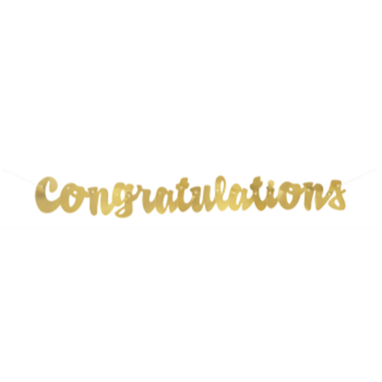 Image sur DECOR - CONGRATULATIONS GOLD SCRIPT BANNER