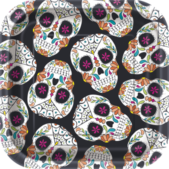 Image sur SKULL DAY OF THE DEAD - 7" SQ PLATES