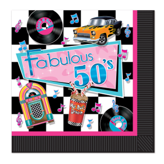 Image sur 50'S - FABULOUS 50'S LUNCHEON NAPKINS