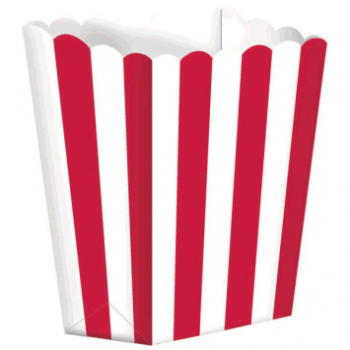 Picture of SMALL POPCORN SHAPED FAVOR BOX - RED 5/PK