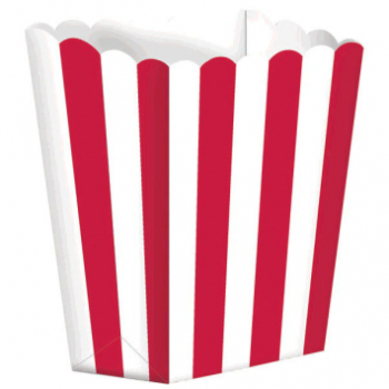 Image de SMALL POPCORN SHAPED FAVOR BOX - RED 5/PK