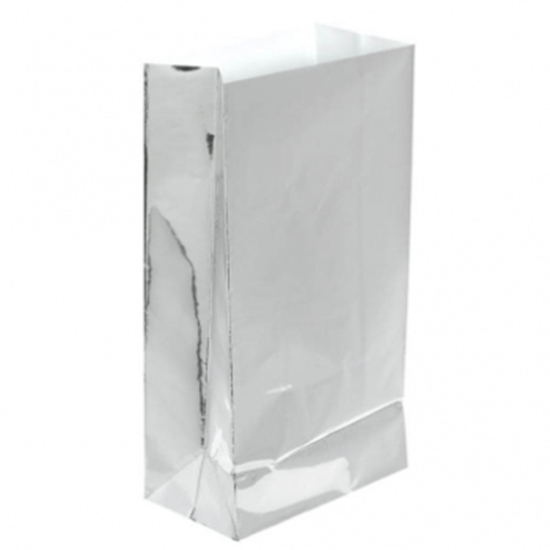 Picture of SILVER FOIL LARGE PAPER BAG - 12PK