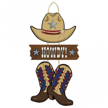 Picture of DECOR - WESTERN TRIPLE SIGN - HOWDY