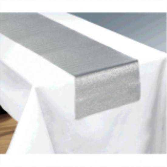 PartyMart. SILVER SPARKLE TABLE RUNNER 13" X 72"
