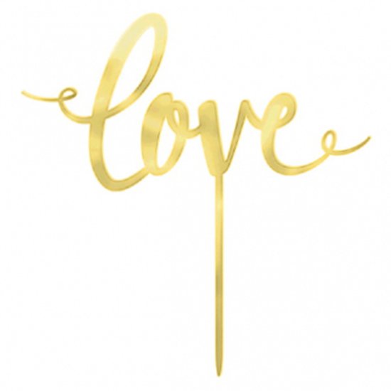 Picture of LOVE CAKE TOPPER - GOLD MIRRORED