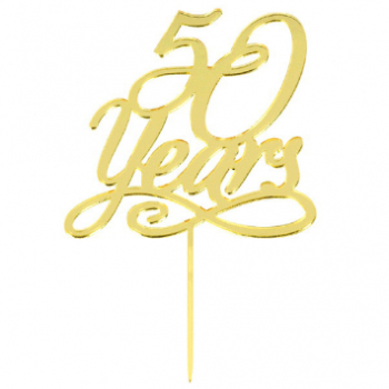 Image de 50 YEARS CAKE TOPPER - GOLD MIRRORED